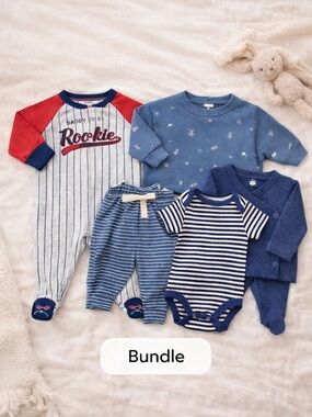 Baby Boy 3-Outfit Bundle 7-Piece 0-3 Months | Cloud Island + More